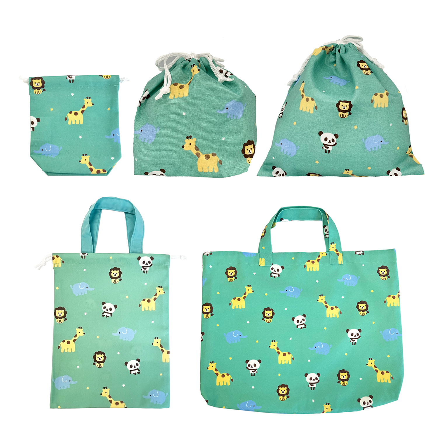 入園セット 入学セット 5点 男の子 女の子 パンダ レッスンバッグ マチ