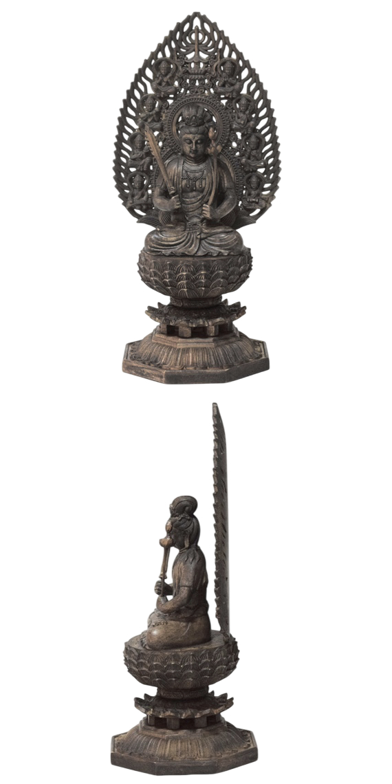 木彫り 仏像 虚空蔵菩薩 座像 仏教美術 置物 フィギュア 虚空蔵菩薩像