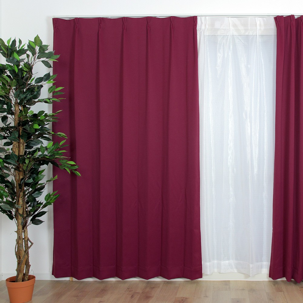 さくらインテリア 遮光カーテン ミラーレース セット 4枚組 2枚組 遮光