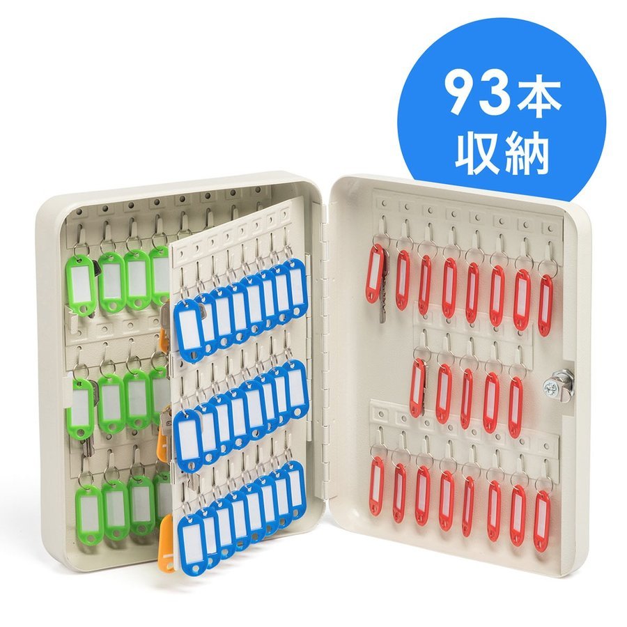 SANWA SUPPLY（サンワサプライ） キーボックス 壁掛け 93本収納 鍵付き
