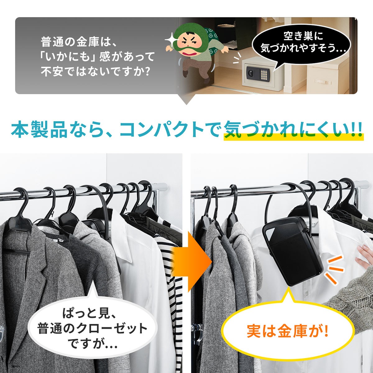 SANWA SUPPLY（サンワサプライ） セキュリティボックス 隠し金庫