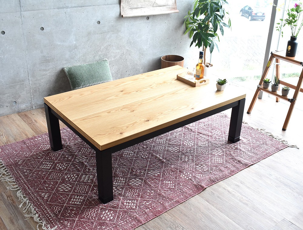 こたつ 長方形 120 国産 日本製 北欧 モダン 天然木 ナラ おしゃれ