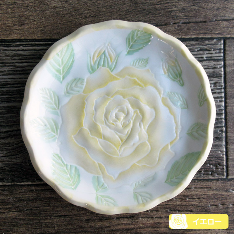 ケーキ皿 プレート 取り皿 中皿 ケーキプレート日本製 美濃焼 薔薇柄