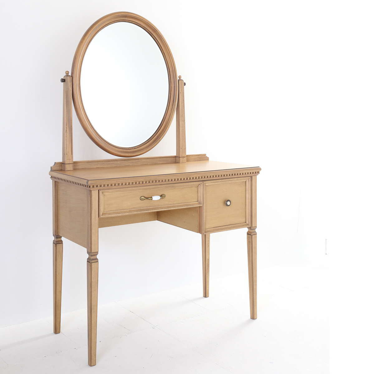 関本家具装芸 ドレッサー 一面鏡 ロワール 椅子付き オールド