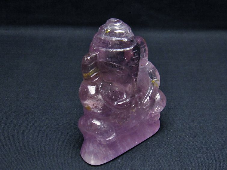 アメジスト ガネーシャ 彫刻品 置物[T42-499]