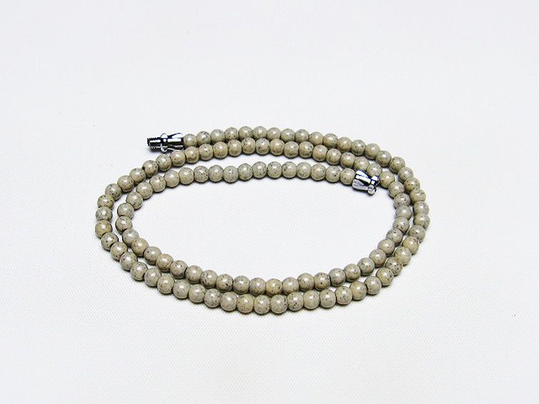 台湾産 北投石 天然ラジウム効果 ネックレス 4mm [T323-3081]