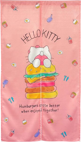 のれん 幅85×丈150cm サンリオ シナモン クロミ マイメロディ バーガー