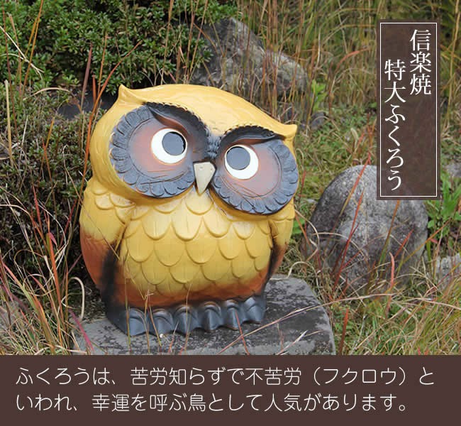 信楽焼 ふくろう 陶器 フクロウ 置物 かわいい おしゃれ ギフト 玄関