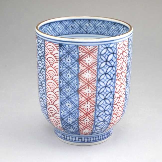 京焼 清水焼 染付赤立古紋湯呑 壹陶 小 : 松韻堂 Yahoo!店 - 通販