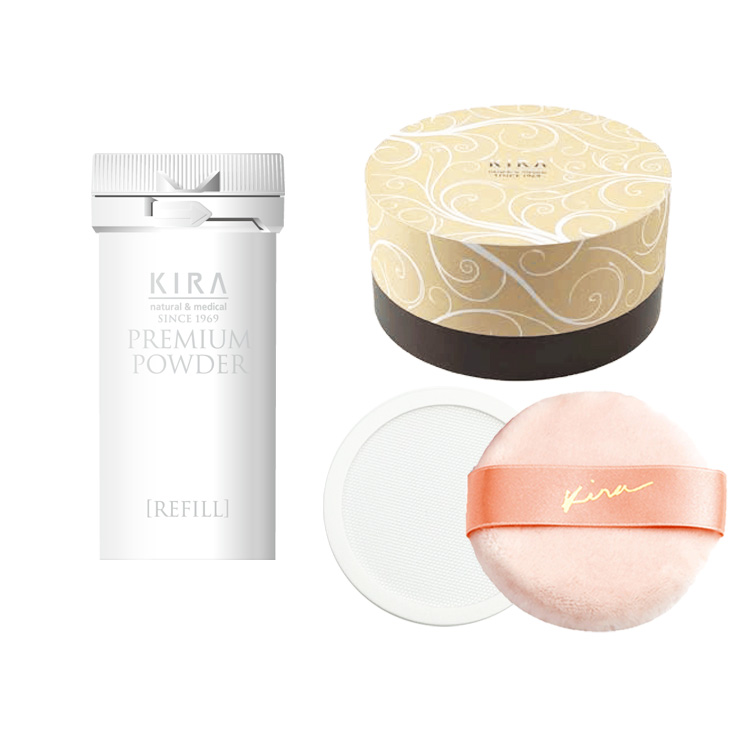 スタートセット 綺羅化粧品 キラプレミアムパウダーEX ケース・パフ同