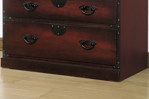 タンス チェスト 民芸調 家具 引き出し 収納 4段 天然木 桐 高さ70