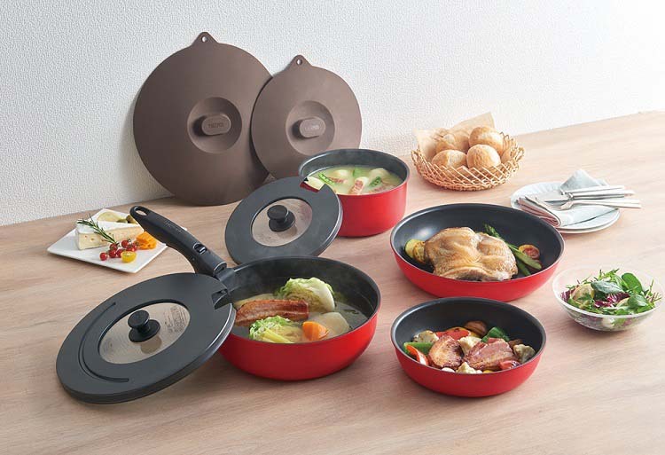 サーモス 取っ手のとれるフライパン 9点セットCA ブライトレッド KSC