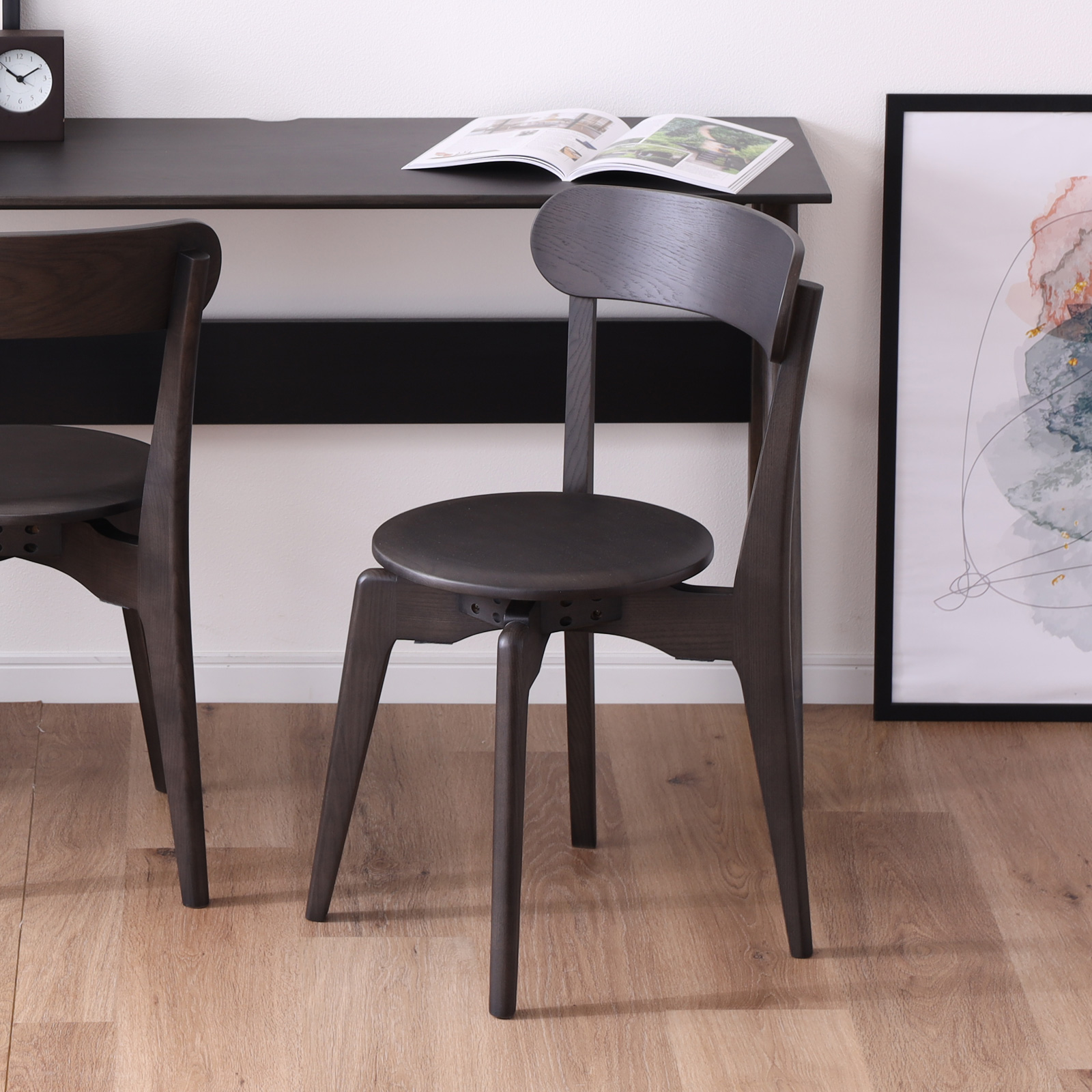 シギヤマ家具工業 ダイニングチェア 2脚セット 回転 北欧 木製 チェア