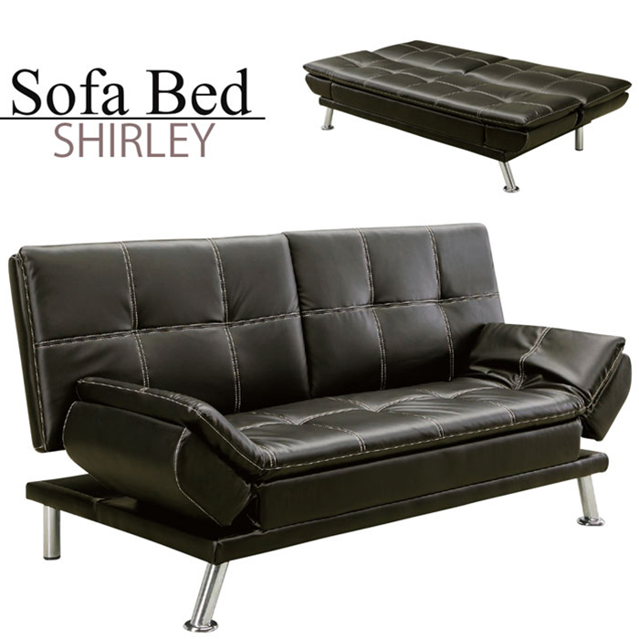 ソファーベット ソファーベッド 肘置きも背もたれもリクライニング 3人