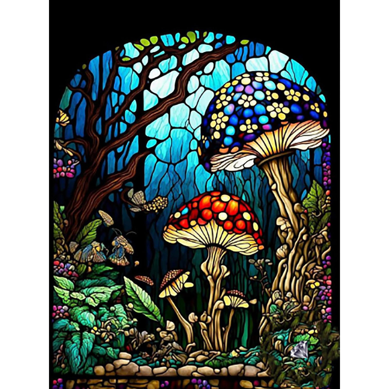 ダイヤモンドアート 初心者 ステンドグラス 花 クリスタル アート