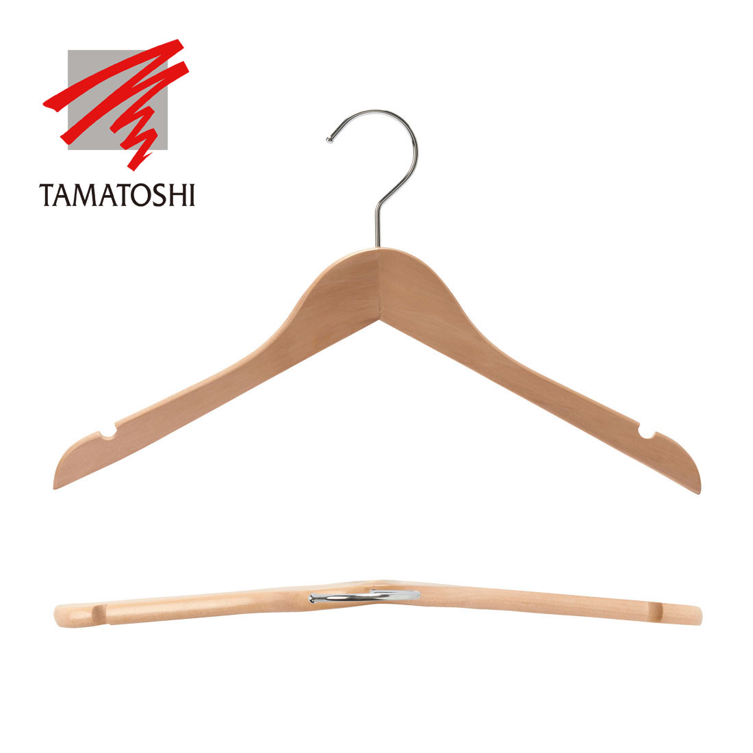 TAMATOSHI 25日まで3％値引き｜木製ハンガー 20本セット バー付き バー