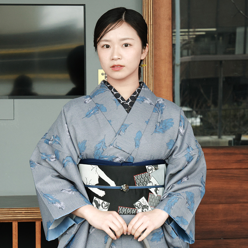 洗える 着物 袷 2点セット WA・KKA ワンタッチ京袋帯 ROCCA 六花