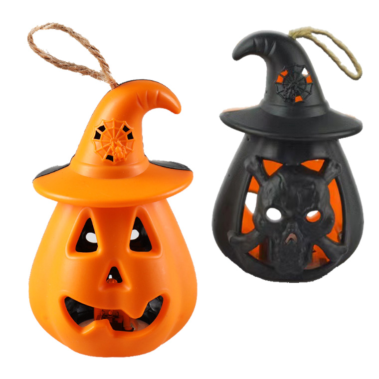 ハロウィン 飾り かぼちゃ ドクロ ライト 2個セット 骸骨 髑髏 置物