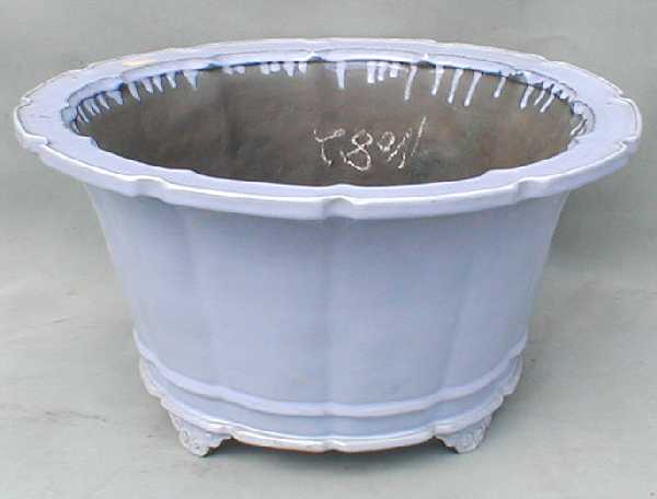 植木鉢【禄巳斉春松】手作り切立長角盆栽鉢(イブシ）13号 : ヤマコー