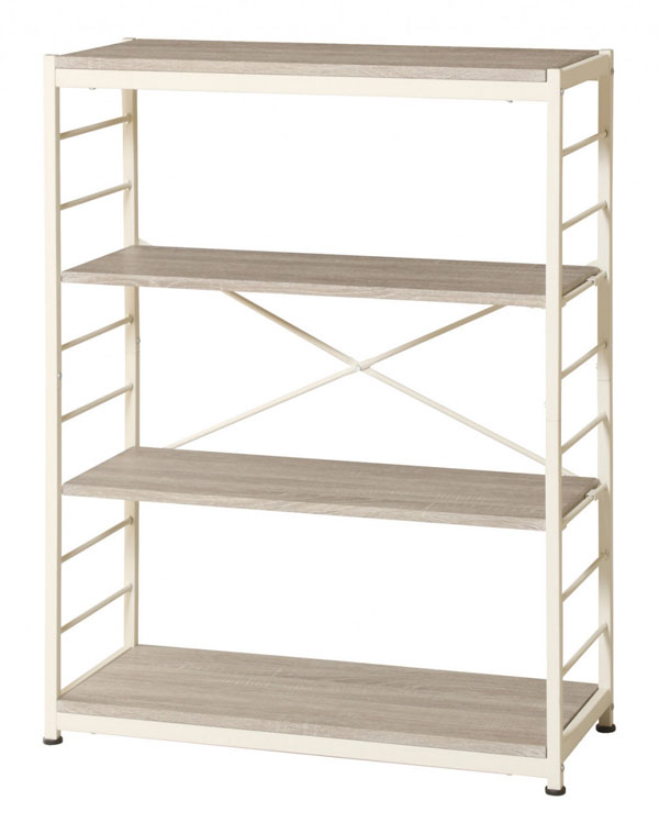 オープンラック 4段 木製 アイアン 棚 本棚 幅84cm 奥行35cm 高さ111cm