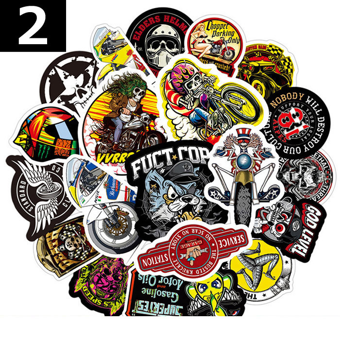 30-50枚 ステッカー バイク バイカー 防水 耐水 シール 詰め合わせ 3