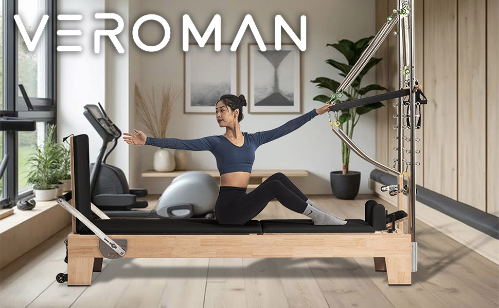 オーク材] VeroMan ピラティスマシン タワーリフォーマー 木製フレーム