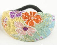 ヘアゴム 和柄 ちりめん オーバル 和風 和装 ヘアアクセサリー