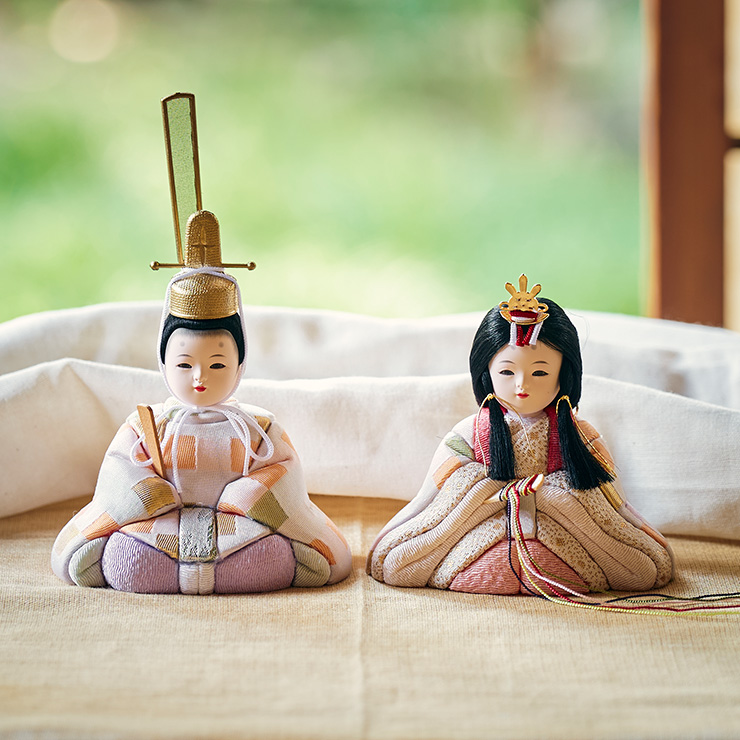 smart-i 雛人形 木目込み 木製 コンパクト ひな人形 のどか 二段 日本