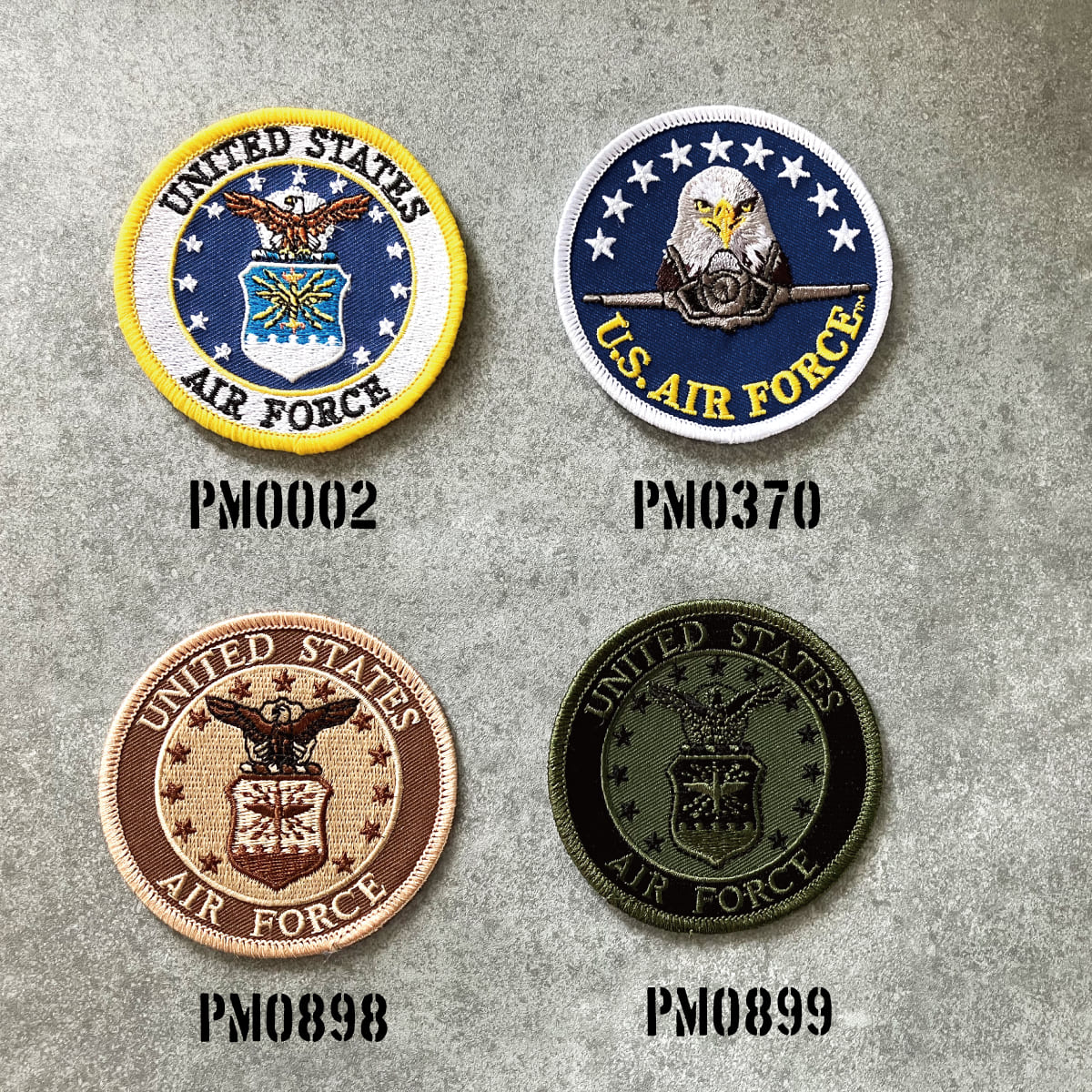 USAF アメリカ空軍 ワッペン 刺繍 パッチ ミリタリー PM0002 PM0370