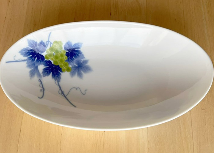 香蘭社 ぶどう オーバルボウル 有田焼 日本製 楕円形 皿 楕円鉢 楕円皿