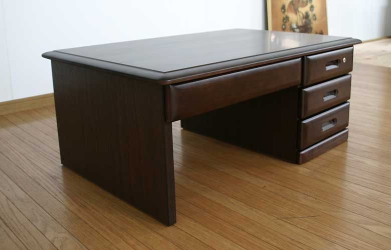 90国産高級座机（文机） 片袖机 ask （ダークブラウン） 国産品 : 産地