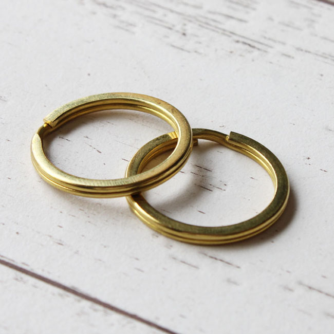 二重リング 真鍮 ブラス 外径3cm 30mm 2個 ゴールド リング 平形 平