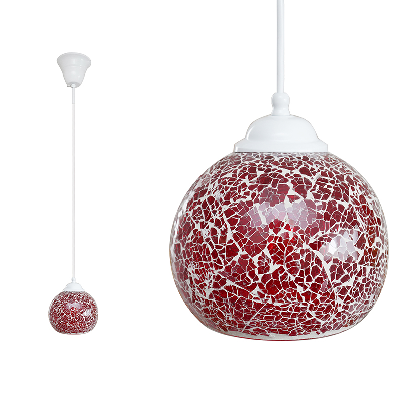 ペンダントライト モザイク ガラス 1灯 E17 タイル 照明器具 LED 北欧