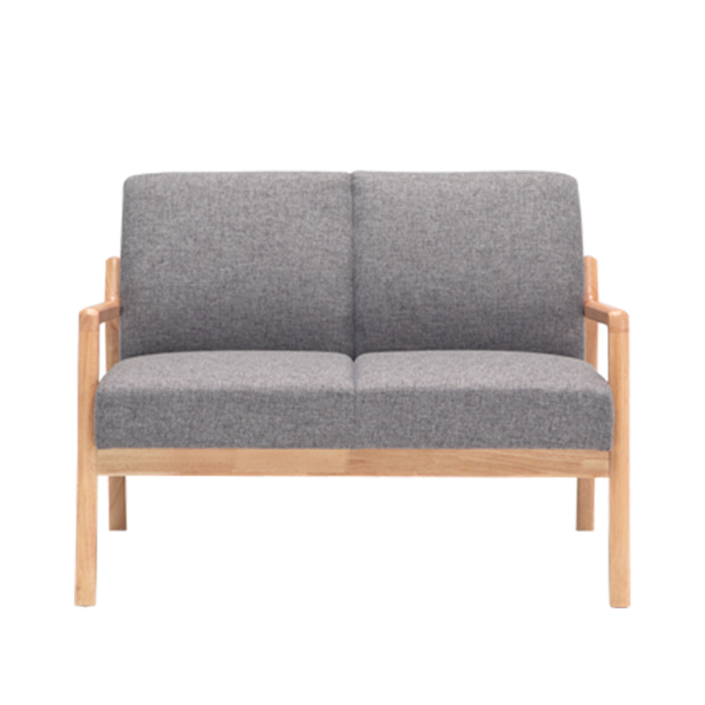 ソファ 2人掛け ウッドフレーム 木枠 ベンチ ファブリック 幅107cm 木