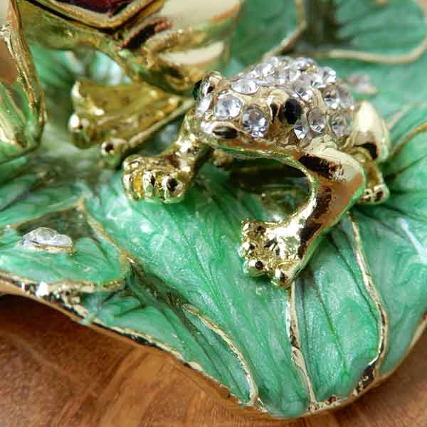 エナメルボックス 緑 ジュエリーケース フロッグ かえる カエル 蛙