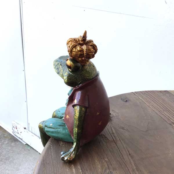 カエルの王様 フロッグ グッズ 置物 王冠 かえる 蛙 : 手づくり家具