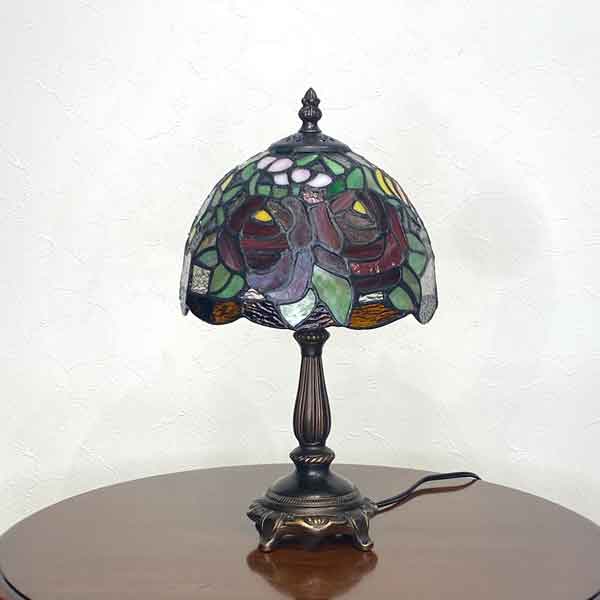 ステンドランプ クラシックローズ ランプ ステンドガラス スタンド照明