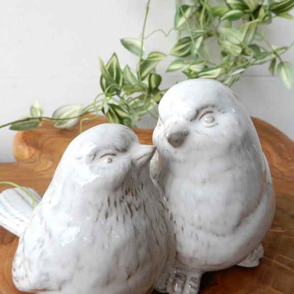 pair of birds 小鳥 置物 鳥 陶器製 おしゃれ 可愛い つがいの小鳥