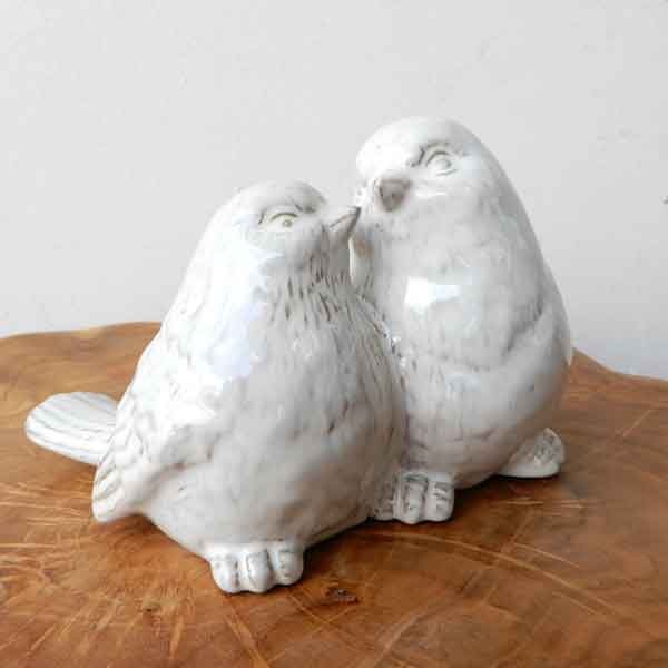 pair of birds 小鳥 置物 鳥 陶器製 おしゃれ 可愛い つがいの小鳥