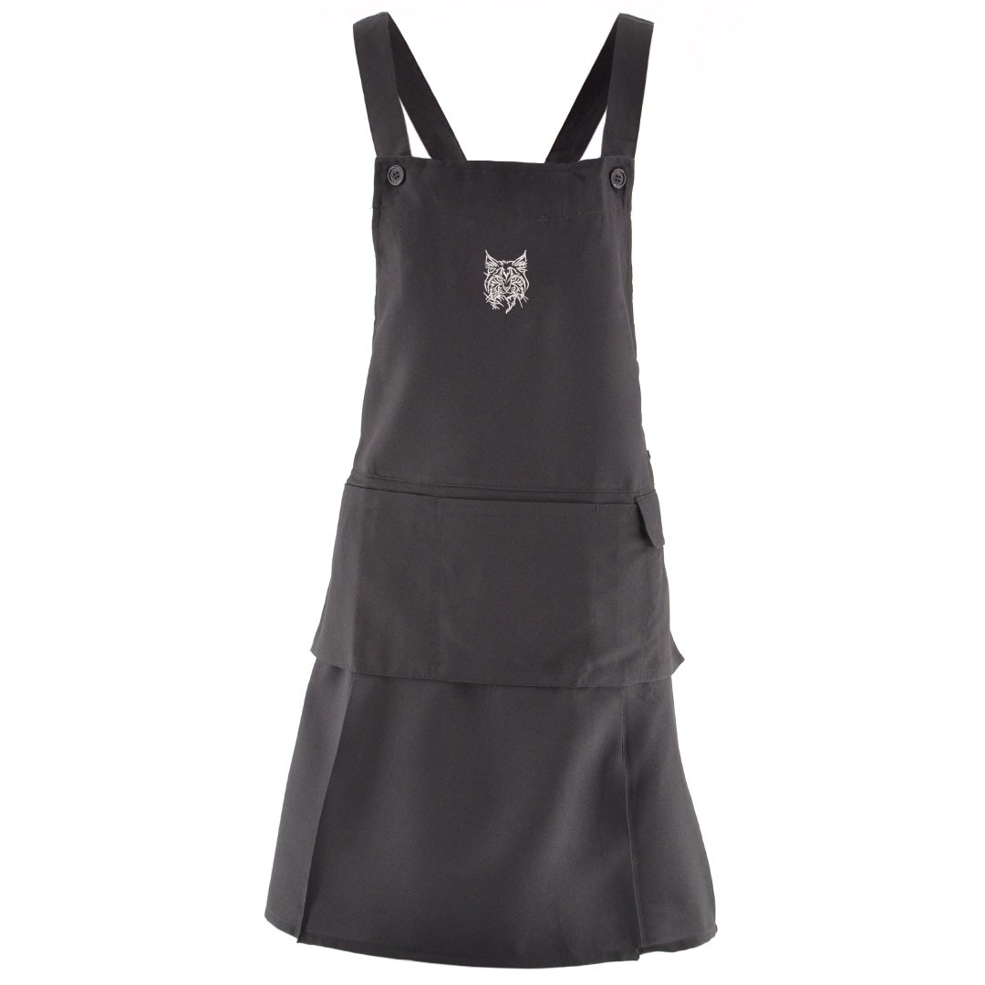 ねこ ワンポイント 刺繍 エプロン プリーツエプロン グッズ しか 得