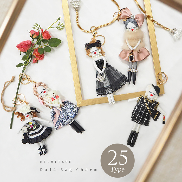 バッグチャーム キーホルダー レディース ドールチャーム ゴルフ女子