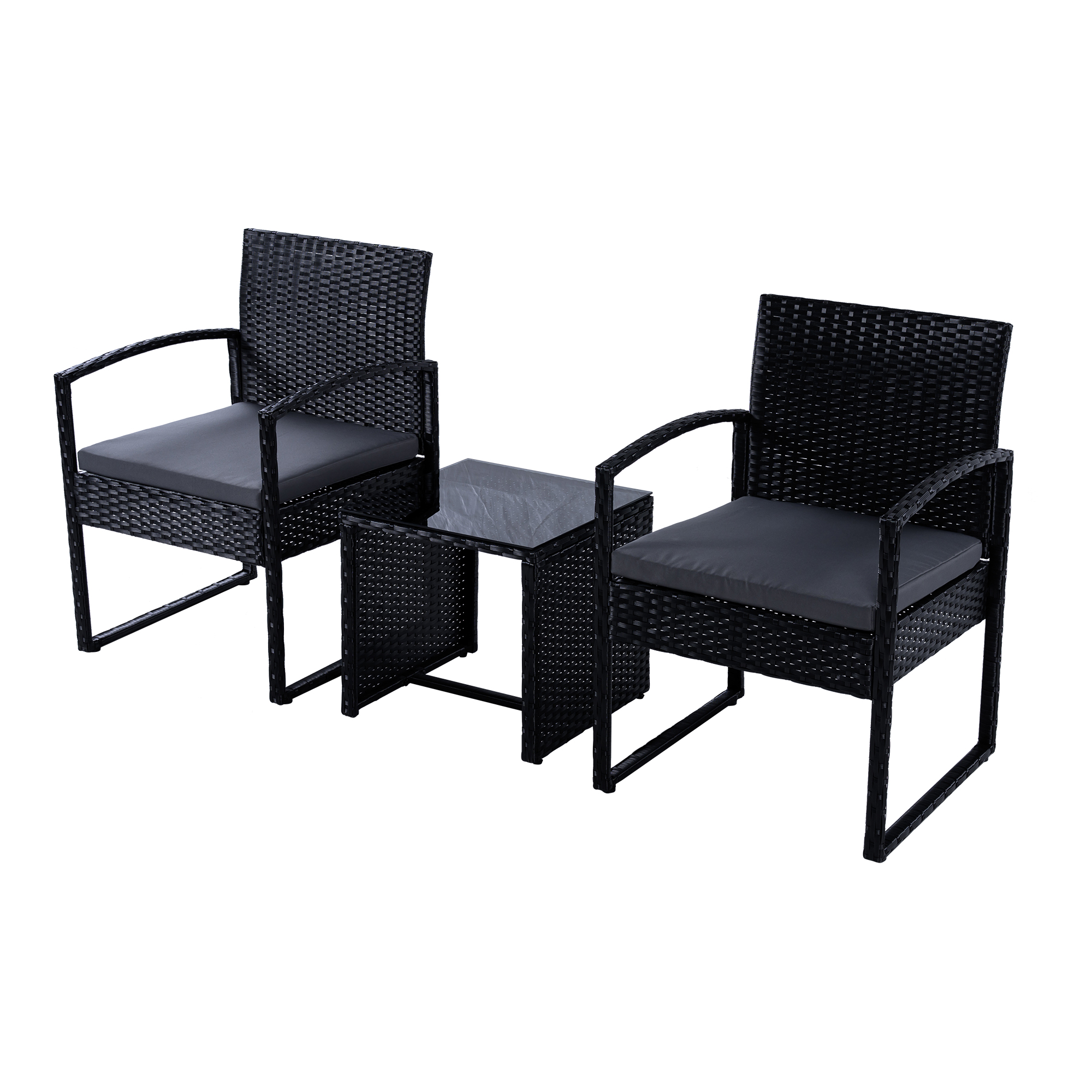 ラタン調 ガーデンファニチャー 3点 ガーデンテーブル ガーデン