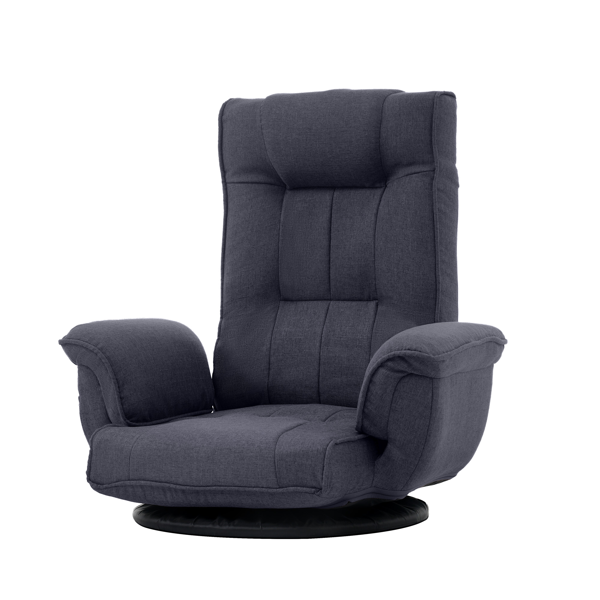 座椅子 回転式 肘掛け ハイバック 座いす リクライニング 14段階 1人