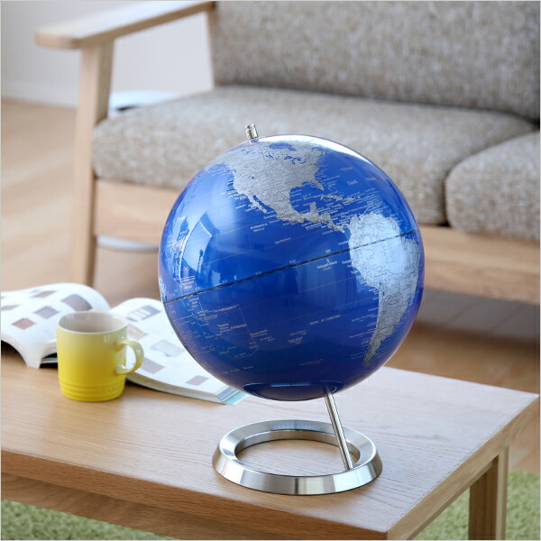 特典付 地球儀 インテリア サイズL 直径30cm 卓上 英字表記 時差