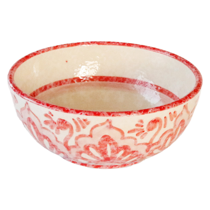 ボウル 18cm 食器 陶器 おしゃれ 中鉢 サラダボウル 丼 レッド
