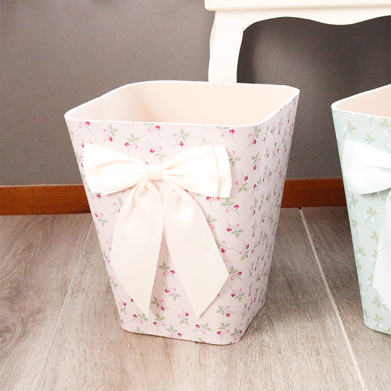 小物入れ オシャレ スクエア ゴミ箱 可愛い 花柄 ピンク ブルー