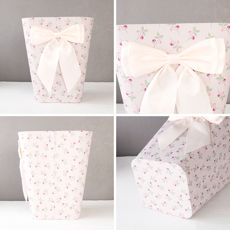 小物入れ オシャレ スクエア ゴミ箱 可愛い 花柄 ピンク ブルー