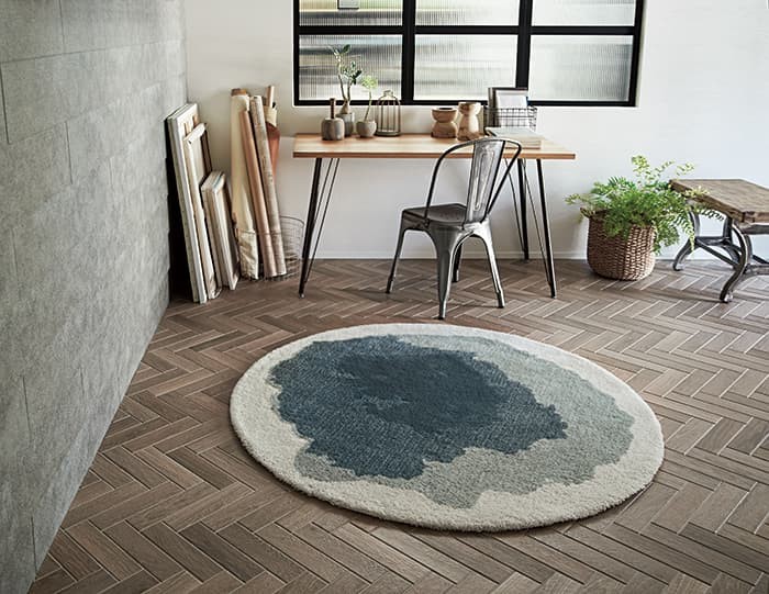 東リ（TOLI） ラグ デザインラグ カーペット グレイッシュ ブルー