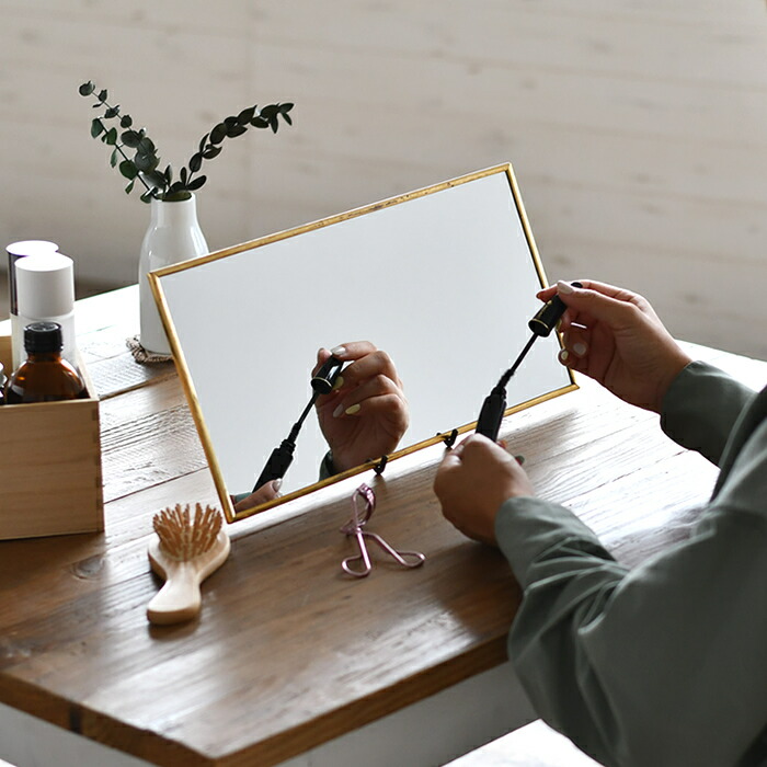 パラデック オディエ 壁掛け ウォールミラー 鏡 真鍮 フレーム 長方形