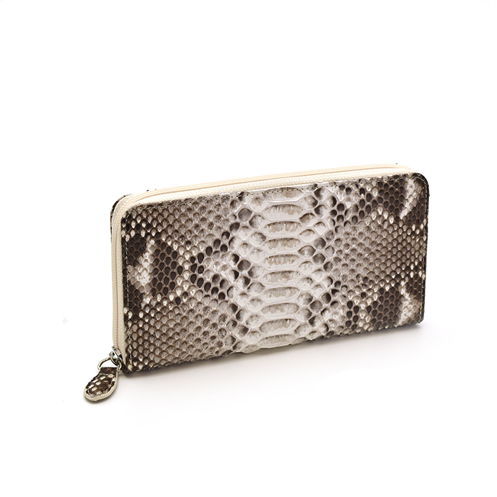 パイソン ラウンドファスナー長財布 財布 本革 レザー ヘビ革 蛇革